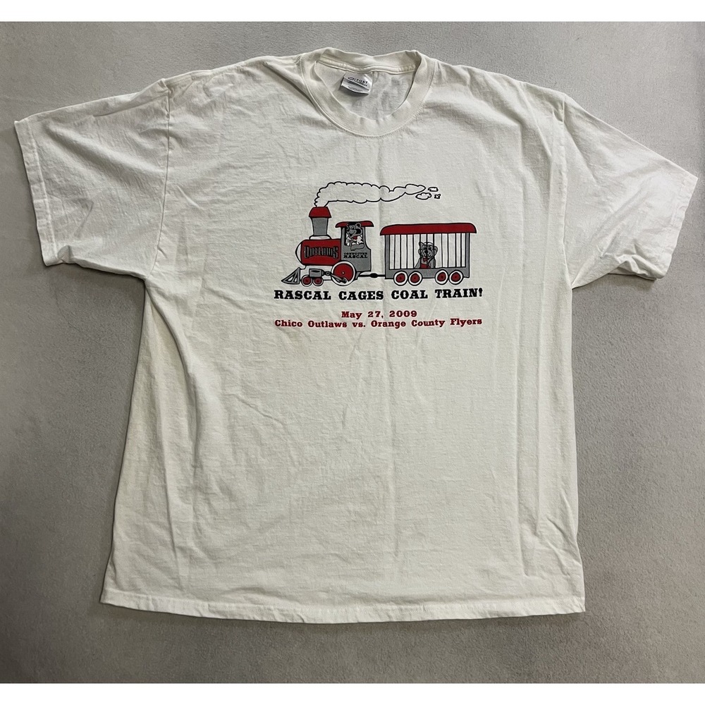 Vintage Chico Outlaws Shirt Mens XL Rascal the Raccoon Orange County Flyers 2009